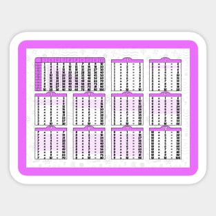 Smart Multiplication Table for Girls 1-10 Sticker